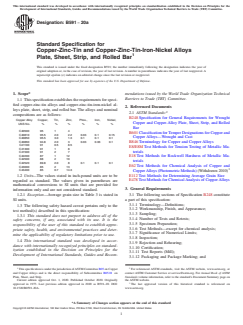ASTM B591-20a ASTM B591-20a - Standard Specification for Copper-Zinc-Tin and Copper-Zinc-Tin-Iron-Nickel Alloys Plate, Sheet, Strip, and Rolled Bar - Page 1 preview