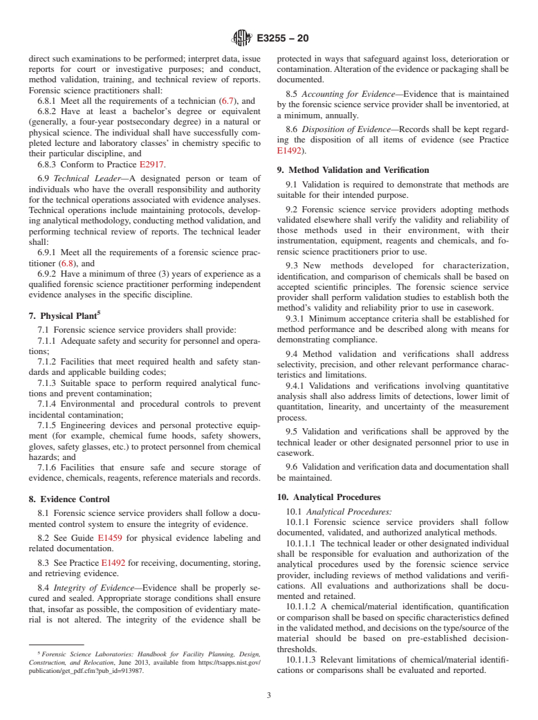 ASTM E3255-20 - Standard Practice for Quality Assurance of Forensic Science Service Providers Performing  Forensic Chemical Analysis