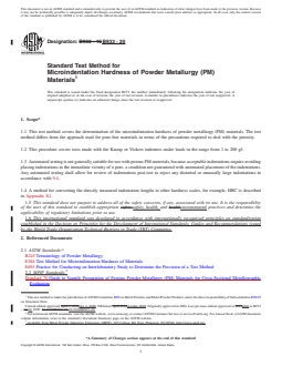 ASTM B933-20 REDLINE ASTM B933-20 - Standard Test Method for Microindentation Hardness of Powder Metallurgy (PM) Materials - Page 1 preview