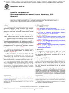 ASTM B933-20 ASTM B933-20 - Standard Test Method for Microindentation Hardness of Powder Metallurgy (PM) Materials - Page 1 preview