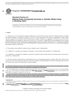 ASTM C1176/C1176M-20 REDLINE ASTM C1176/C1176M-20 - Standard Practice for Making Roller-Compacted Concrete in Cylinder Molds Using a Vibrating Table - Page 1 preview