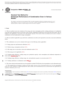 ASTM F2861-20 REDLINE ASTM F2861-20 - Standard Test Method for Enhanced Performance of Combination Oven in Various Modes - Page 1 preview
