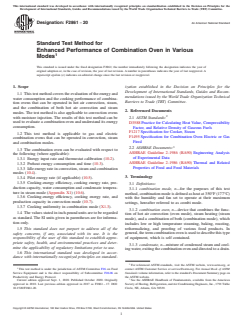 ASTM F2861-20 ASTM F2861-20 - Standard Test Method for Enhanced Performance of Combination Oven in Various Modes - Page 1 preview