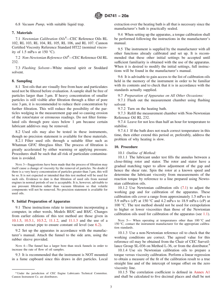 ASTM D4741-20a - Standard Test Method for Measuring Viscosity at High Temperature and High Shear Rate  by Tapered-Plug Viscometer