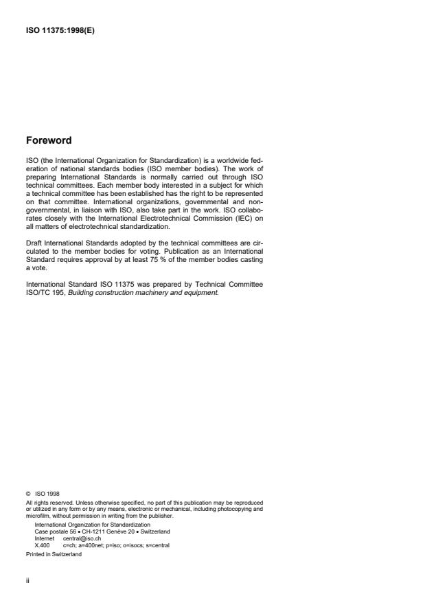 ISO 11375:1998 ISO 11375:1998 - Building construction machinery and equipment -- Terms and definitions - Page 2 preview