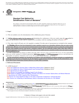 ASTM D852-20 REDLINE ASTM D852-20 - Standard Test Method for Solidification Point of Benzene - Page 1 preview