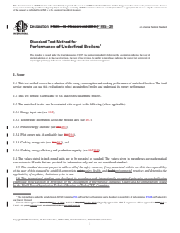 ASTM F1695-20 REDLINE ASTM F1695-20 - Standard Test Method for Performance of Underfired Broilers - Page 1 preview