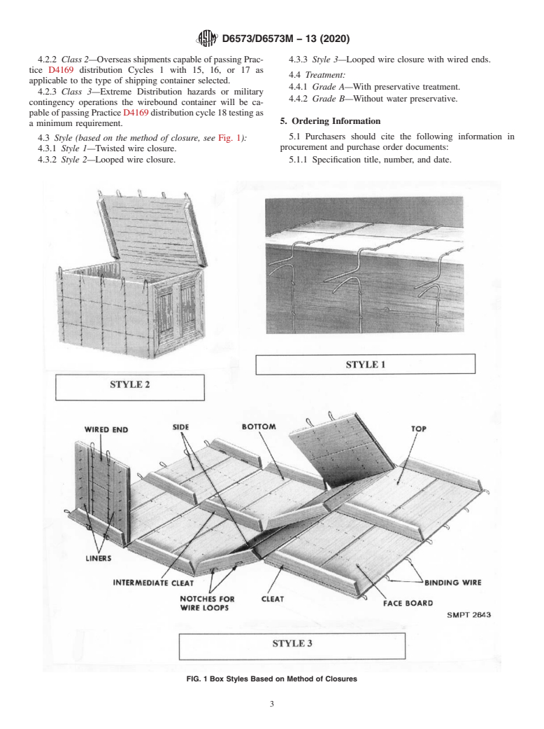 ASTM D6573/D6573M-13(2020) - Standard Specification for  General Purpose Wirebound Shipping Boxes