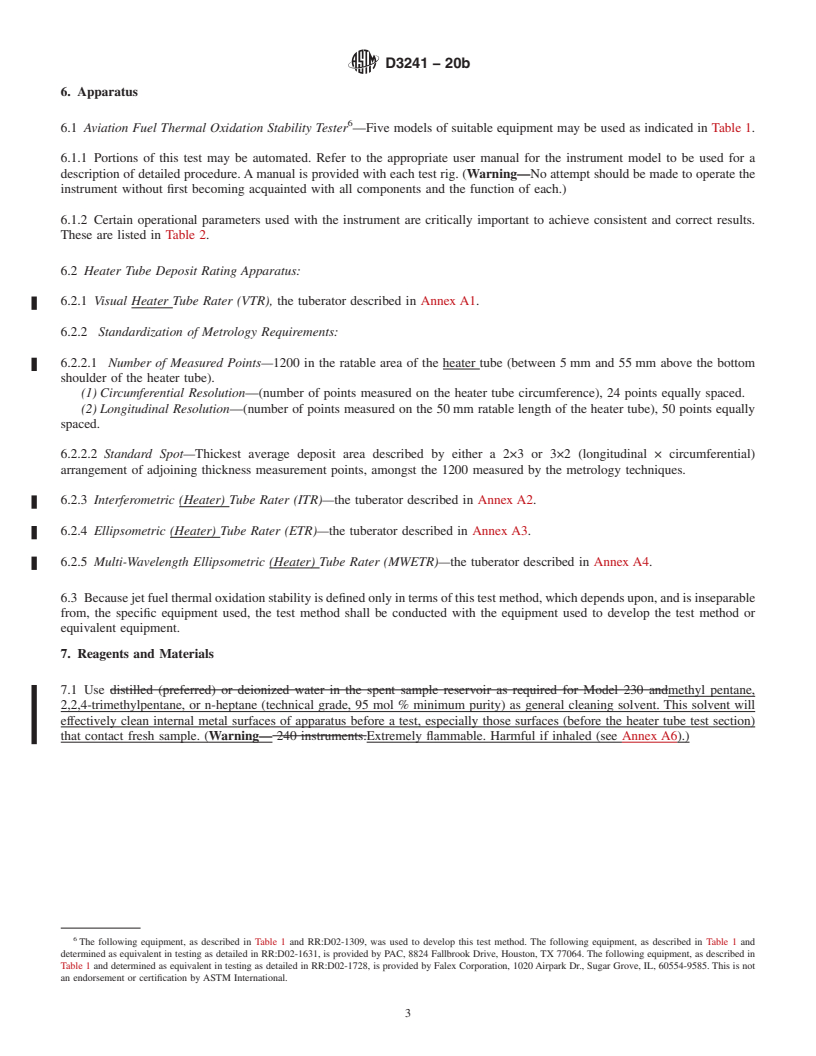 REDLINE ASTM D3241-20b - Standard Test Method for Thermal Oxidation Stability of Aviation Turbine Fuels