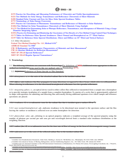 ASTM E903-20 REDLINE ASTM E903-20 - Standard Test Method for Solar Absorptance, Reflectance, and Transmittance of Materials Using Integrating Spheres - Page 2 preview