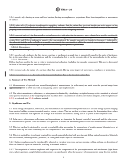 ASTM E903-20 REDLINE ASTM E903-20 - Standard Test Method for Solar Absorptance, Reflectance, and Transmittance of Materials Using Integrating Spheres - Page 3 preview