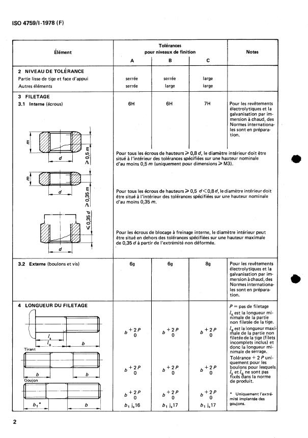 ISO 4759-1:1978 ISO 4759-1:1978 - Tolérances pour éléments de fixation - Page 4 preview