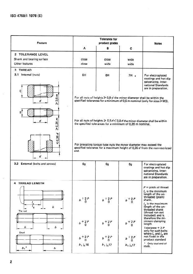 ISO 4759-1:1978 ISO 4759-1:1978 - Tolerances for fasteners - Page 4 preview