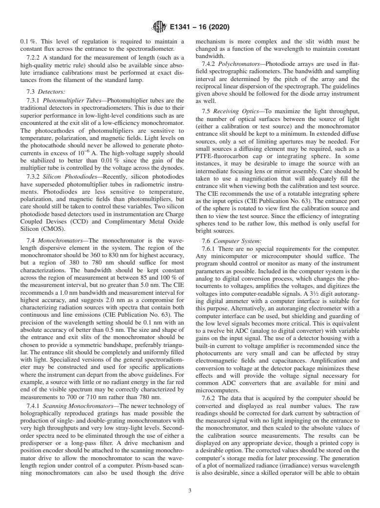 ASTM E1341-16(2020) - Standard Practice for Obtaining Spectroradiometric Data from Radiant Sources for   Colorimetry