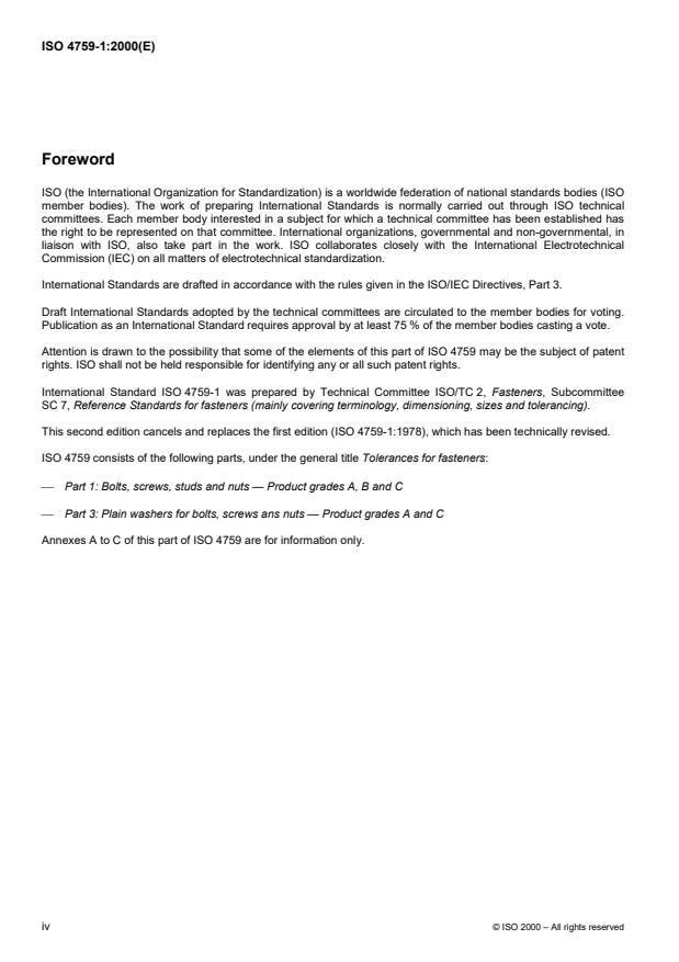 ISO 4759-1:2000 ISO 4759-1:2000 - Tolerances for fasteners - Page 4 preview