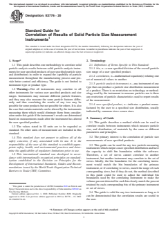 ASTM E2776-20 ASTM E2776-20 - Standard Guide for Correlation of Results of Solid Particle Size Measurement Instruments - Page 1 preview