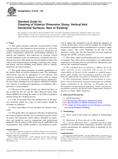 ASTM C1515-20 ASTM C1515-20 - Standard Guide for Cleaning of Exterior Dimension Stone, Vertical And Horizontal Surfaces, New or Existing - Page 1 preview