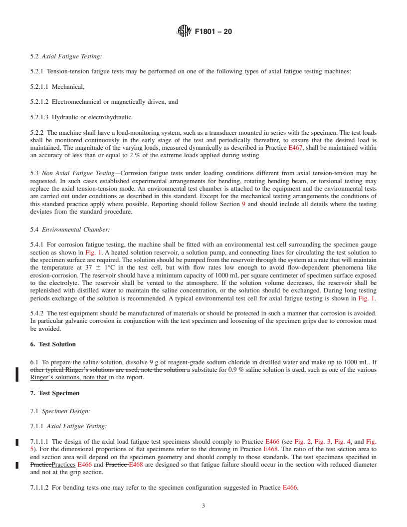 REDLINE ASTM F1801-20 - Standard Practice for Corrosion Fatigue Testing of Metallic Implant Materials