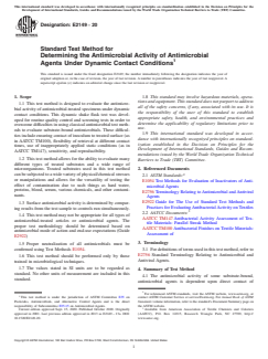 ASTM E2149-20 - Standard Test Method for  Determining the Antimicrobial Activity of Antimicrobial Agents  Under Dynamic Contact Conditions