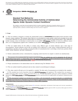 REDLINE ASTM E2149-20 - Standard Test Method for  Determining the Antimicrobial Activity of Antimicrobial Agents  Under Dynamic Contact Conditions