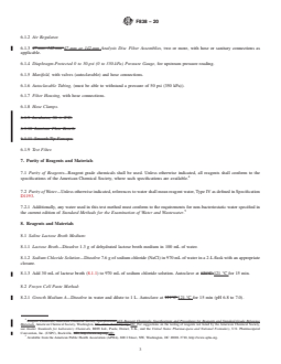 REDLINE ASTM F838-20 - Standard Test Method for  Determining Bacterial Retention of Membrane Filters Utilized  for Liquid Filtration