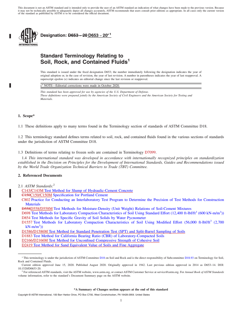 REDLINE ASTM D653-20e1 - Standard Terminology Relating to  Soil, Rock, and Contained Fluids