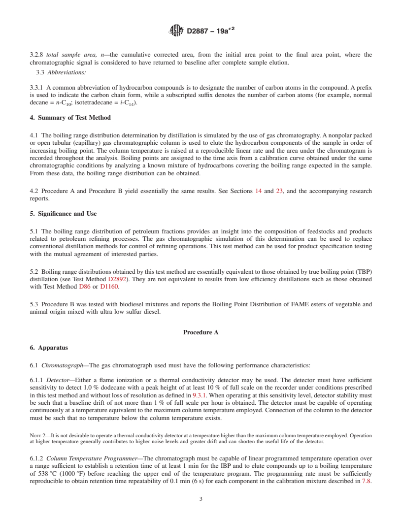 REDLINE ASTM D2887-19ae2 - Standard Test Method for Boiling Range Distribution of Petroleum Fractions by Gas Chromatography