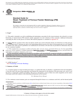 ASTM B935-20 REDLINE ASTM B935-20 - Standard Guide for Steam Treatment of Ferrous Powder Metallurgy (PM) Materials - Page 1 preview