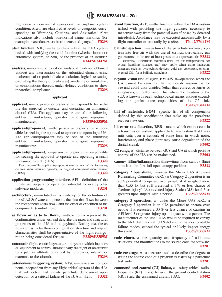 ASTM F3341/F3341M-20a - Standard Terminology for Unmanned Aircraft Systems