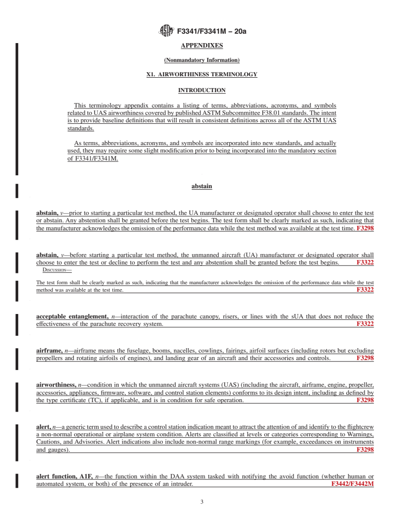 REDLINE ASTM F3341/F3341M-20a - Standard Terminology for Unmanned Aircraft Systems