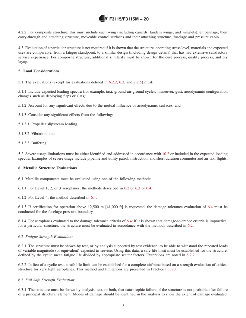 REDLINE ASTM F3115/F3115M-20 - Standard Specification for Structural Durability for Small Aeroplanes