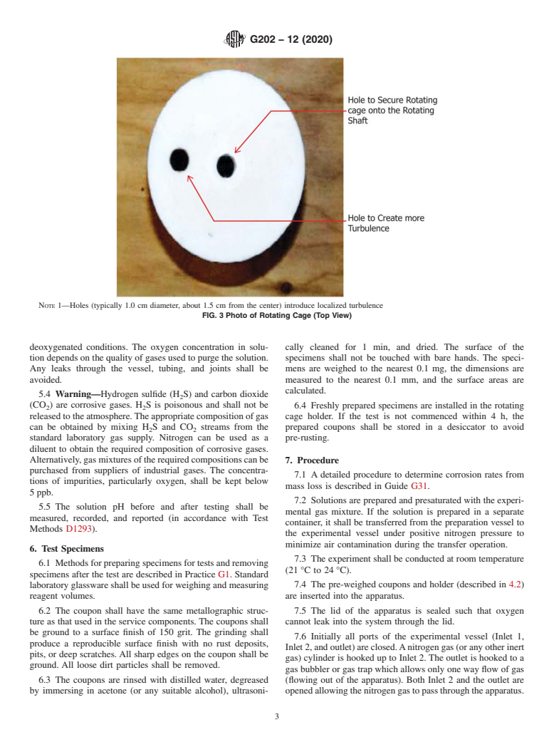 ASTM G202-12(2020) - Standard Test Method for Using Atmospheric Pressure Rotating Cage