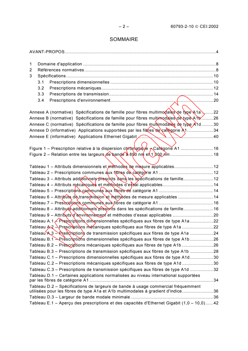 IEC 60793-2-10:2002 IEC 60793-2-10:2002 - Optical fibres - Part 2-10: Product specifications - Sectional specification for category A1 multimode fibres
Released:3/5/2002
Isbn:2831861438 - Page 4 preview