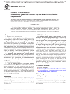 ASTM E837-20 ASTM E837-20 - Standard Test Method for Determining Residual Stresses by the Hole-Drilling Strain-Gage Method - Page 1 preview