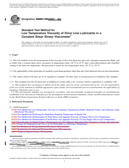 ASTM D6821-20a REDLINE ASTM D6821-20a - Standard Test Method for Low Temperature Viscosity of Drive Line Lubricants in a Constant Shear Stress Viscometer - Page 1 preview