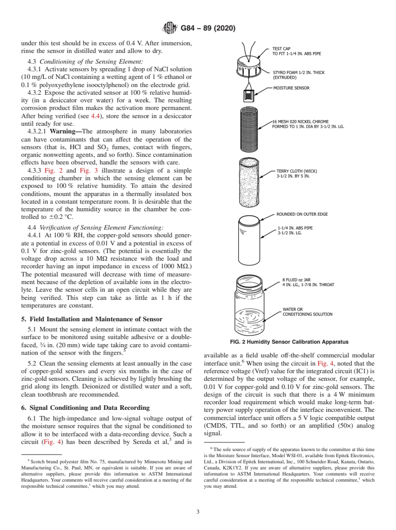 ASTM G84-89(2020) - Standard Practice for Measurement of Time-of-Wetness on Surfaces Exposed to Wetting  Conditions as in Atmospheric Corrosion Testing