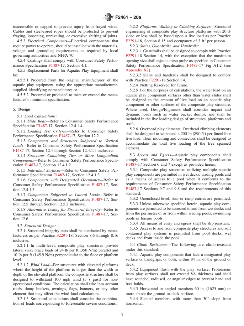 ASTM F2461-20a - Standard Practice for  Manufacture, Construction, Operation, and Maintenance of Aquatic  Play Equipment