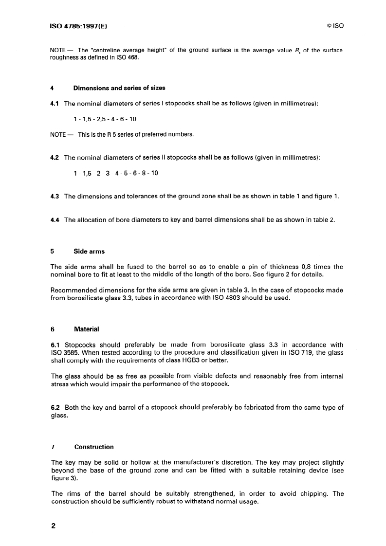 SIST ISO 4785:1998 ISO 4785:1997 - Laboratory glassware — Straight-bore glass stopcocks for general purposes
Released:5/1/1997 - Page 4 preview
