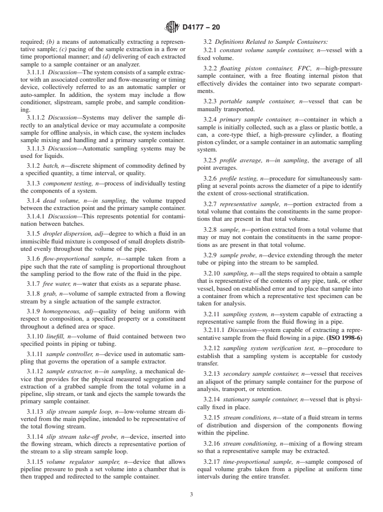 ASTM D4177-20 - Standard Practice for Automatic Sampling of Petroleum and Petroleum Products