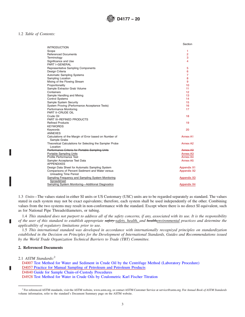 REDLINE ASTM D4177-20 - Standard Practice for Automatic Sampling of Petroleum and Petroleum Products