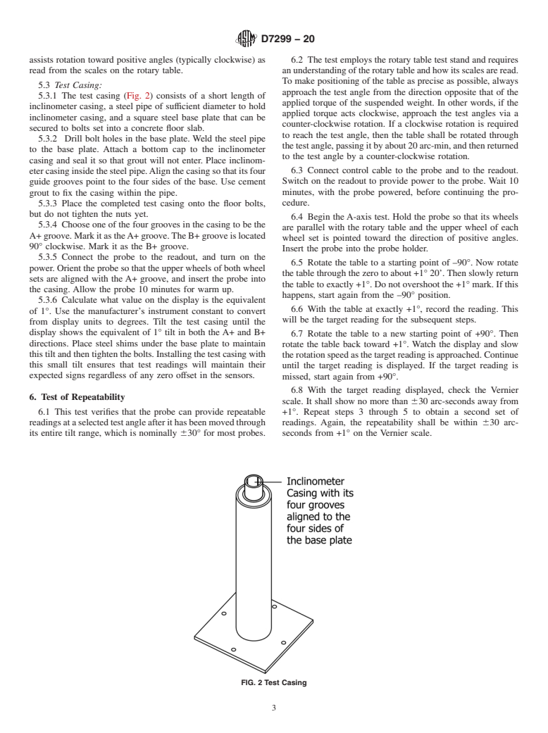 ASTM D7299-20 - Standard Practice for Verifying Performance of a Vertical Inclinometer Probe