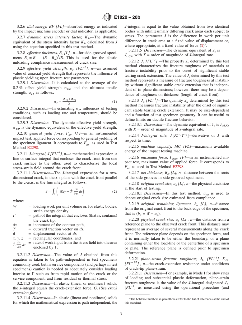 ASTM E1820-20b - Standard Test Method for  Measurement of Fracture Toughness