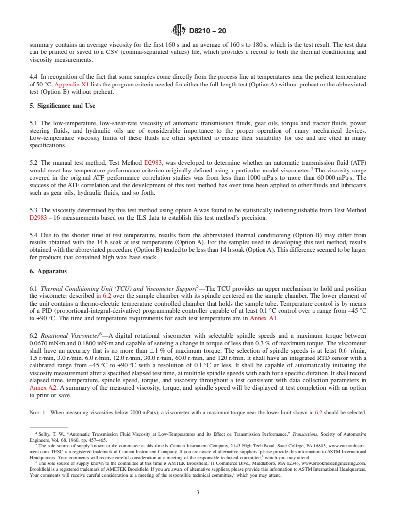 REDLINE ASTM D8210-20 - Standard Test Method for Automatic Determination of Low-Temperature Viscosity of Automatic  Transmission Fluids, Hydraulic Fluids, and Lubricants Using a Rotational  Viscometer