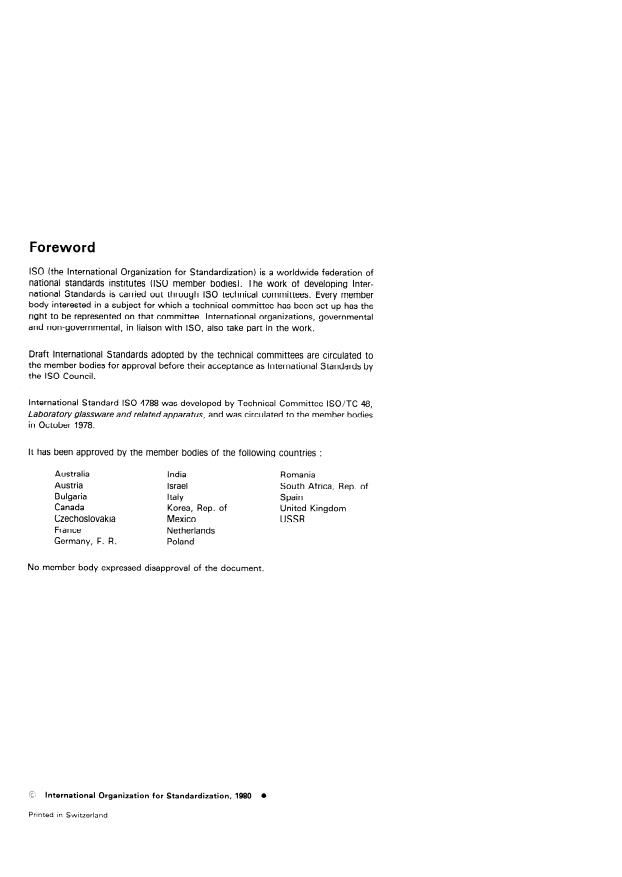 ISO 4788:1980 ISO 4788:1980 - Laboratory glassware -- Graduated measuring cylinders - Page 2 preview