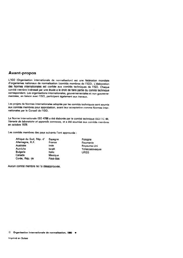 ISO 4788:1980 ISO 4788:1980 - Verrerie de laboratoire -- Éprouvettes graduées cylindriques - Page 2 preview
