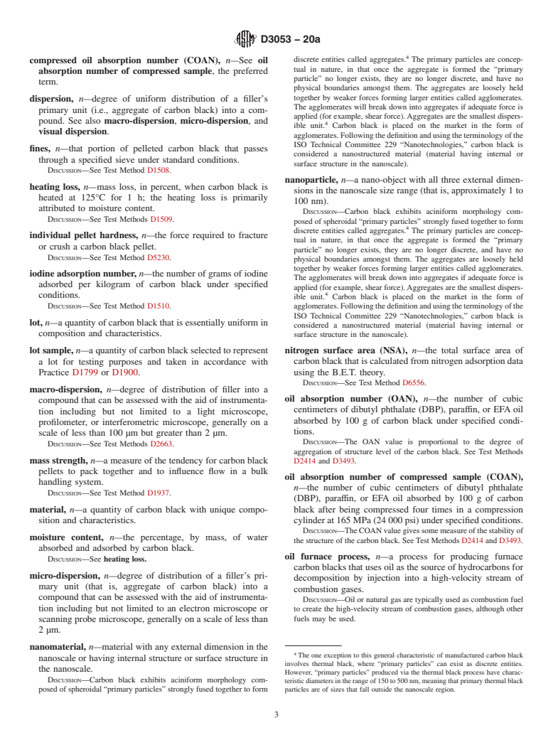 ASTM D3053-20a - Standard Terminology Relating to Carbon Black