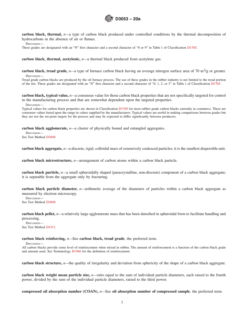 REDLINE ASTM D3053-20a - Standard Terminology Relating to Carbon Black