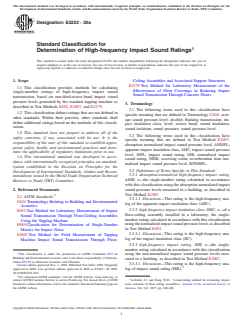 ASTM E3222-20a ASTM E3222-20a - Standard Classification for Determination of High-frequency Impact Sound Ratings - Page 1 preview