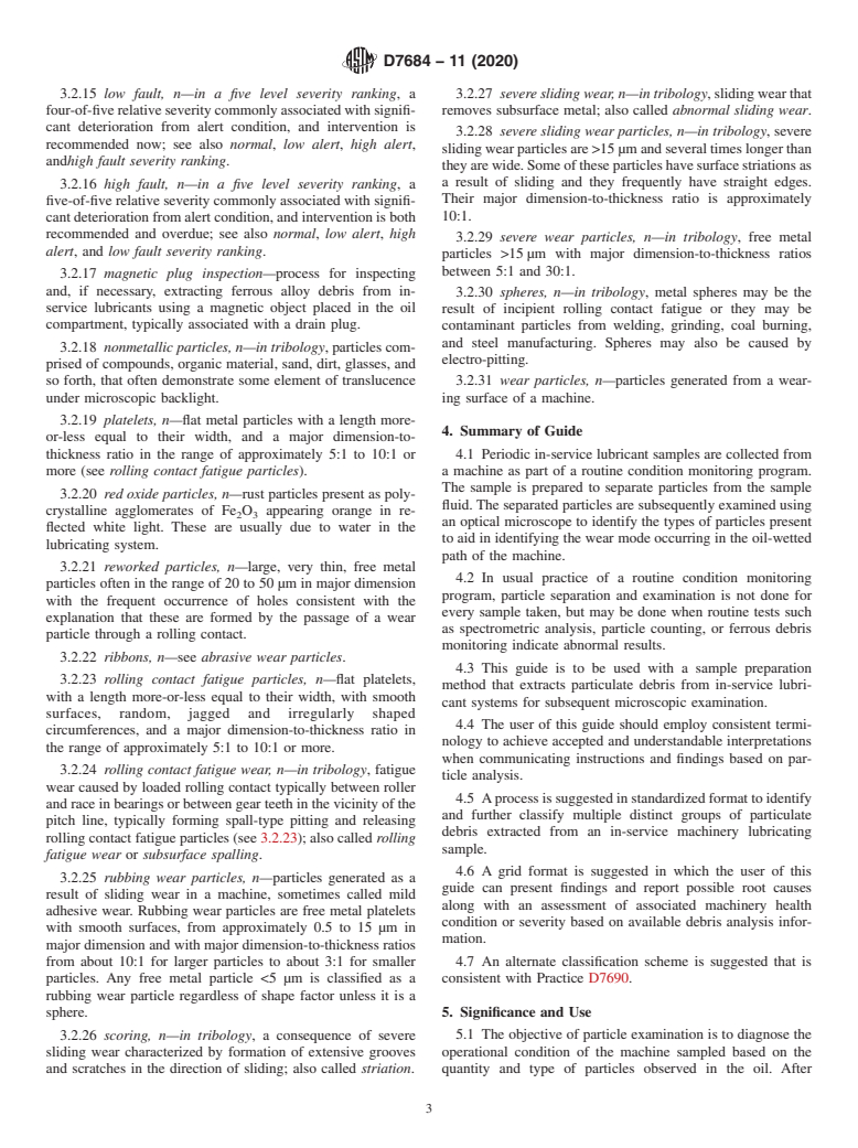 ASTM D7684-11(2020) - Standard Guide for  Microscopic Characterization of Particles from In-Service Lubricants