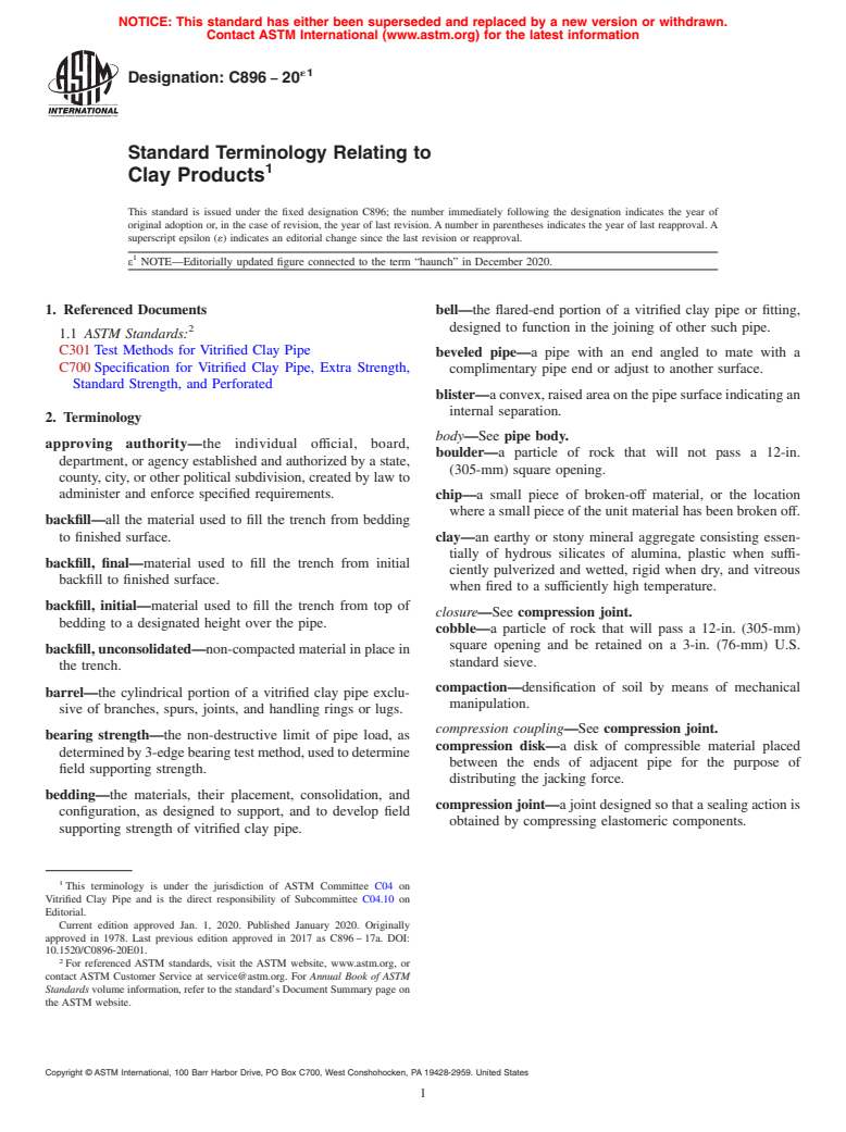 ASTM C896-20e1 - Standard Terminology Relating to Clay Products